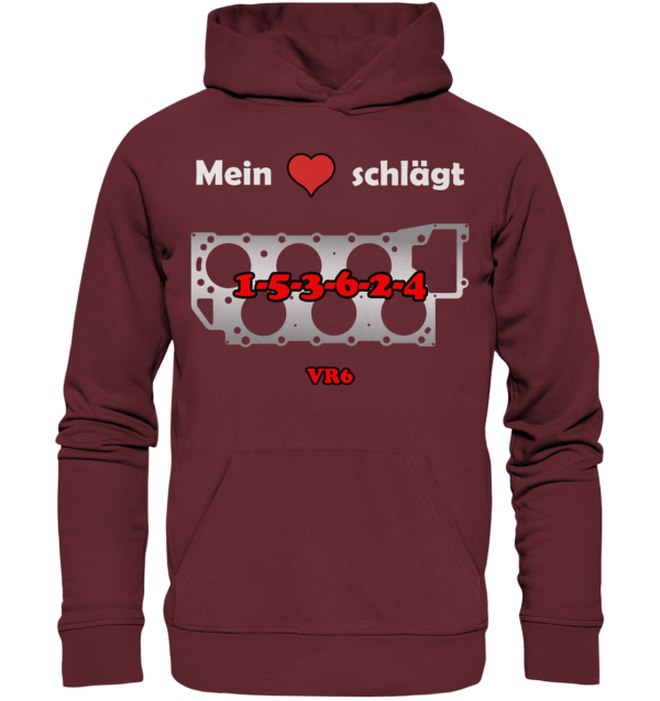 Mein Herz schlägt 1-5-3-6-2-4 - Organic Hoodie – Bild 2